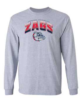 Gonzaga Bulldogs Long Sleeve Tee Shirt - Zags Full Color Fade