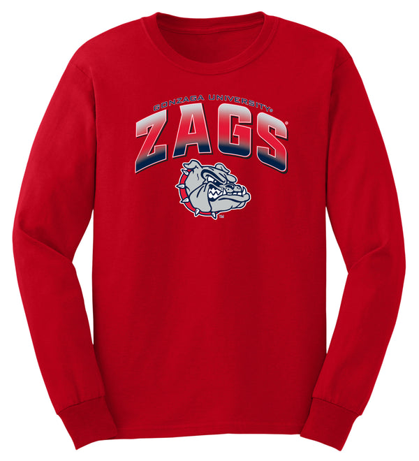 Gonzaga Bulldogs Long Sleeve Tee Shirt - Zags Full Color Fade