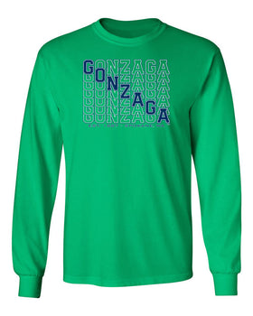 Gonzaga Bulldogs Long Sleeve Tee Shirt - Diagonal Echo Gonzaga