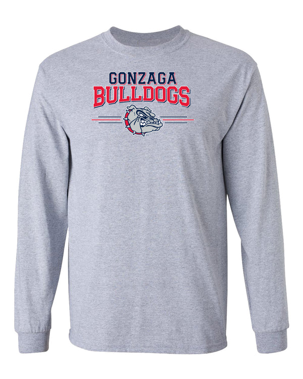 Gonzaga Bulldogs Long Sleeve Tee Shirt - Gonzaga Bulldogs 3 Stripe