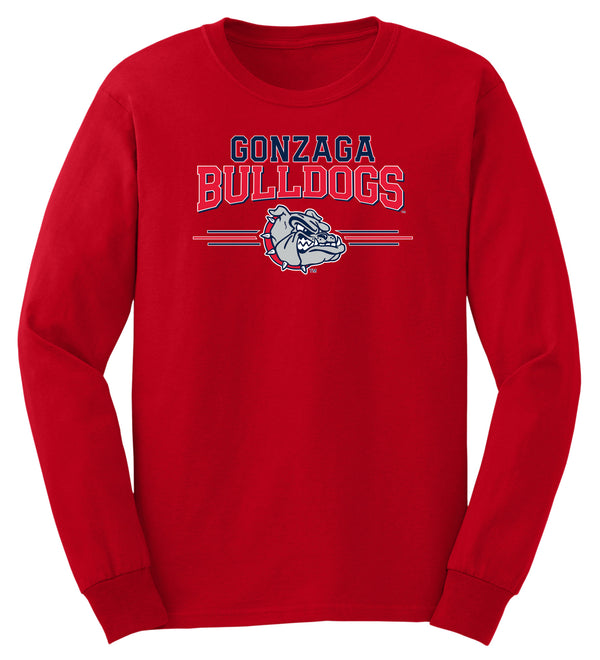 Gonzaga Bulldogs Long Sleeve Tee Shirt - Gonzaga Bulldogs 3 Stripe