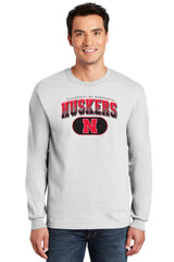 Nebraska Huskers Long Sleeve Tee Shirt - Full Color Huskers Fade with Block N