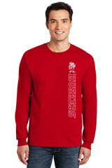 Nebraska Huskers Long Sleeve Tee Shirt - Vertical Huskers Herbie Husker