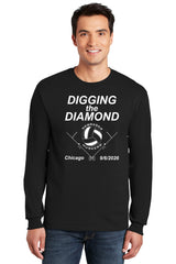 Nebraska Huskers Long Sleeve Tee Shirt - Nebraska Volleyball Digging the Diamond