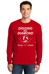 Nebraska Huskers Long Sleeve Tee Shirt - Nebraska Volleyball Digging the Diamond