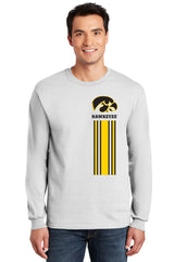 Iowa Hawkeyes Long Sleeve Tee Shirt - Vert Stripe with Tigerhawk