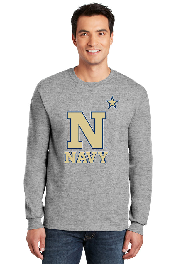 Navy Midshipmen Long Sleeve Tee Shirt - US Naval Academy Star Logo