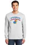 Kansas Jayhawks Long Sleeve Tee Shirt - Full Color Fade Kansas Logo