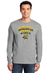 Wichita State Shockers Long Sleeve Tee Shirt - Wichita State Full Color Fade