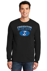 Creighton Bluejays Long Sleeve Tee Shirt - Full Color Fade Primary Logo Oval