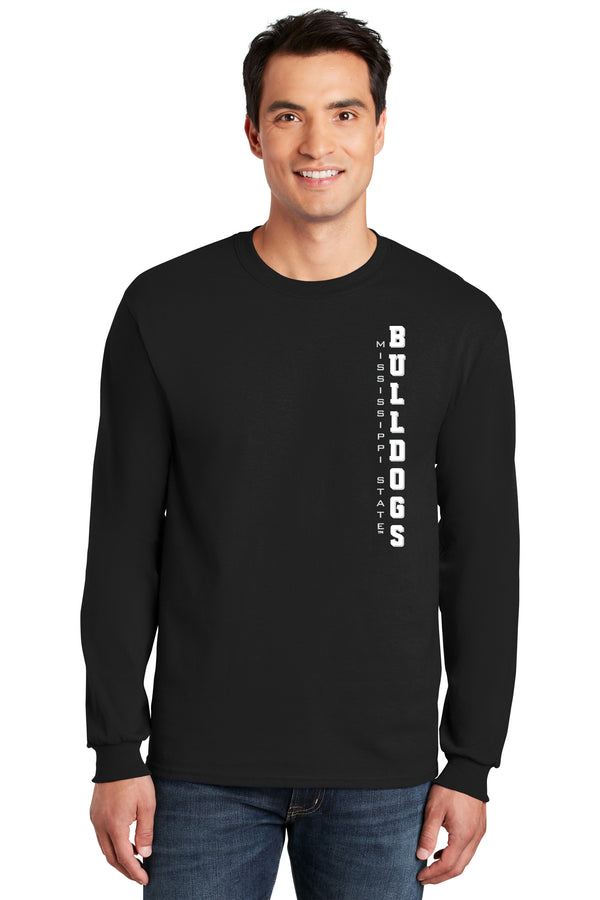 Mississippi State Bulldogs Long Sleeve Tee Shirt - Vertical Mississippi State Bulldogs