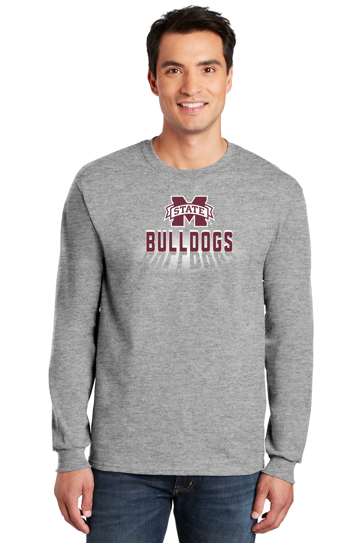 Mississippi State Bulldogs Long Sleeve Tee Shirt - Bulldogs Spotlight and Shadow
