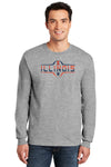 Illinois Fighting Illini Long Sleeve Tee Shirt - Striped Illinois Football Laces