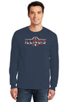 Illinois Fighting Illini Long Sleeve Tee Shirt - Striped Illinois Football Laces