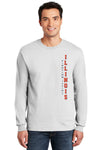 Illinois Fighting Illini Long Sleeve Tee Shirt - Vertical Illinois Fighting Illini