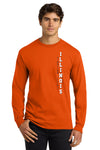 Illinois Fighting Illini Long Sleeve Tee Shirt - Vertical Illinois Fighting Illini