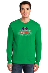 Illinois Fighting Illini Long Sleeve Tee Shirt - Spotlight and Shadow Illinois