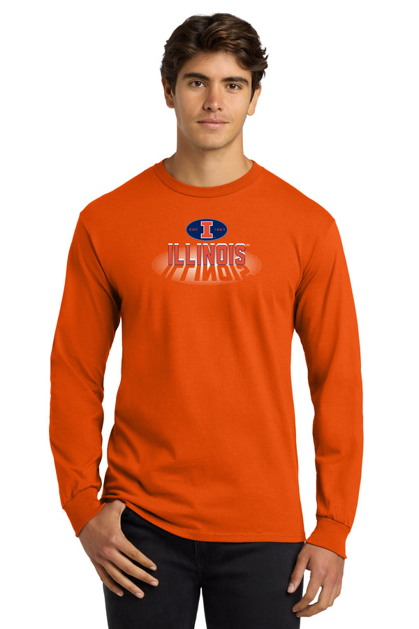 Illinois Fighting Illini Long Sleeve Tee Shirt - Spotlight and Shadow Illinois