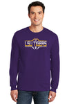 LSU Tigers Long Sleeve Tee Shirt - Striped Tigers Football Laces