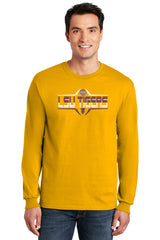 LSU Tigers Long Sleeve Tee Shirt - Striped Tigers Football Laces