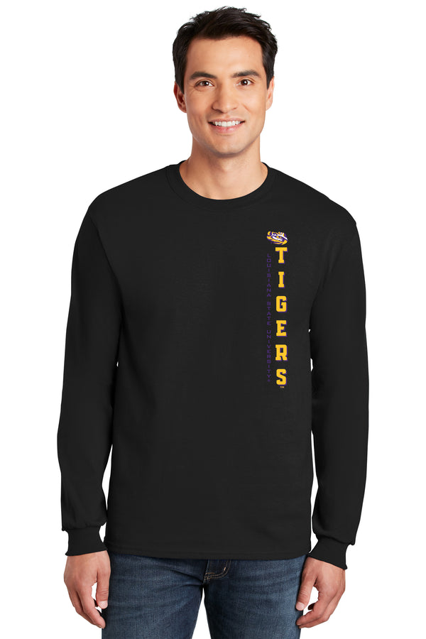 LSU Tigers Long Sleeve Tee Shirt - Vertical Louisiana State University Tigers