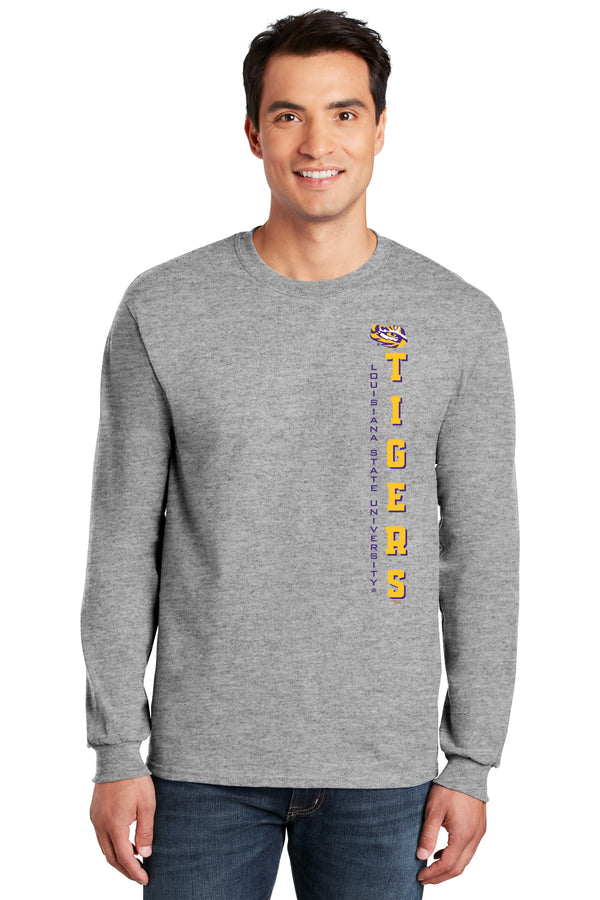 LSU Tigers Long Sleeve Tee Shirt - Vertical Louisiana State University Tigers