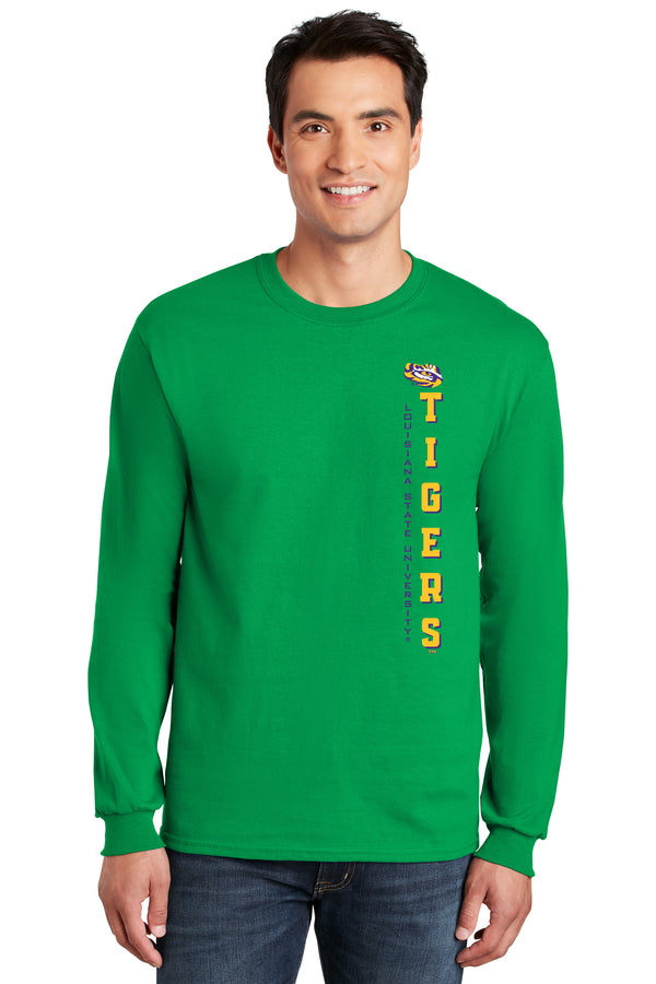 LSU Tigers Long Sleeve Tee Shirt - Vertical Louisiana State University Tigers