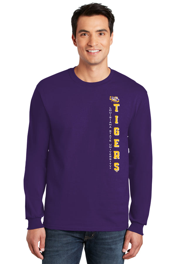 LSU Tigers Long Sleeve Tee Shirt - Vertical Louisiana State University Tigers