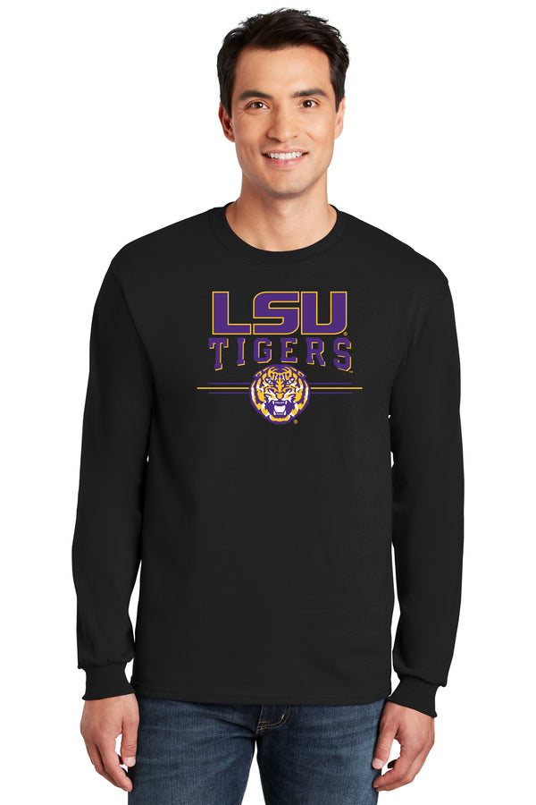 LSU Tigers Long Sleeve Tee Shirt - LSU Tigers 3-Stripe