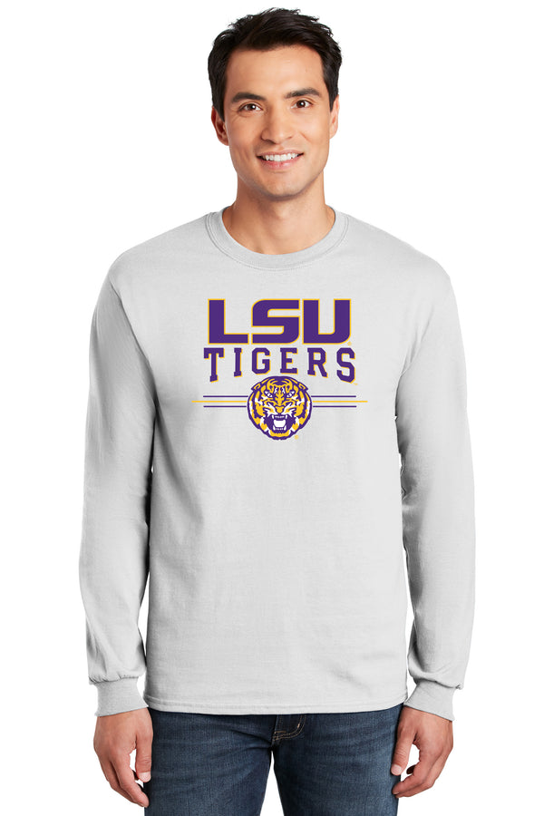 LSU Tigers Long Sleeve Tee Shirt - LSU Tigers 3-Stripe