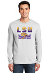 LSU Tigers Long Sleeve Tee Shirt - LSU Tiger Stadium Full Color Fade