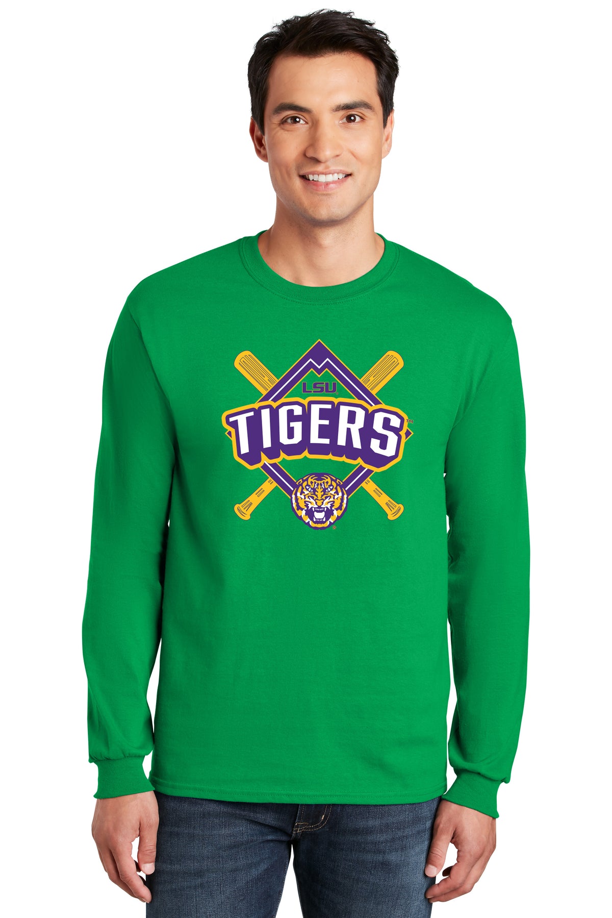 LSU Tigers Long Sleeve Tee Shirt - LSU Baseball Diamond