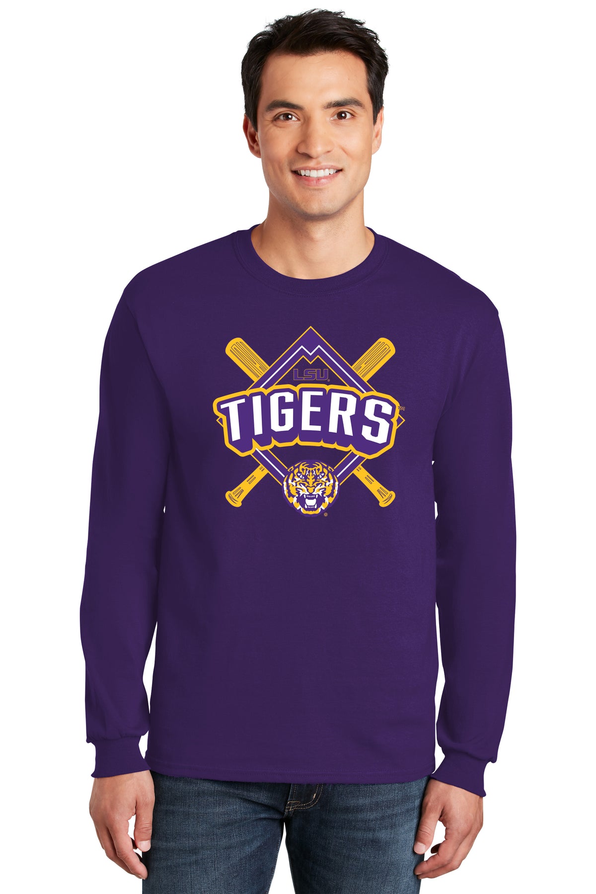 LSU Tigers Long Sleeve Tee Shirt - LSU Baseball Diamond