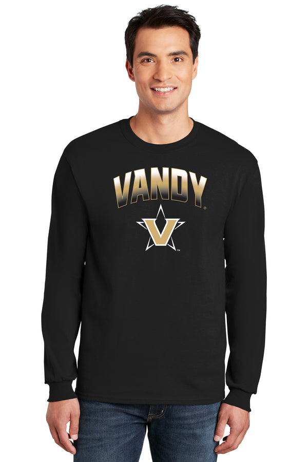 Vanderbilt Commodores Long Sleeve Shirt - Vandy Arch Full Color Fade with Primary