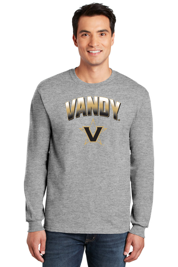 Vanderbilt Commodores Long Sleeve Shirt - Vandy Full Color Arch with Primary