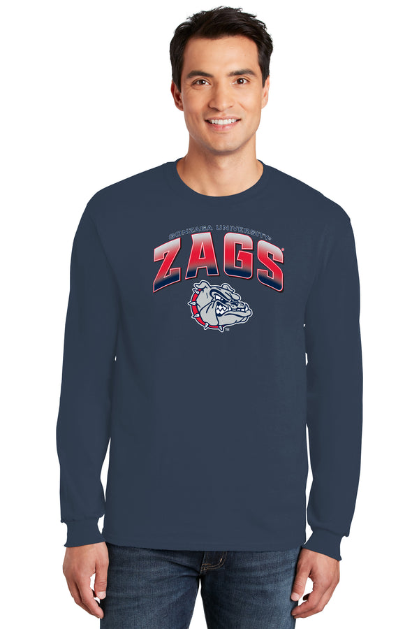 Gonzaga Bulldogs Long Sleeve Tee Shirt - Zags Full Color Fade