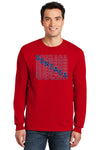 Gonzaga Bulldogs Long Sleeve Tee Shirt - Diagonal Echo Gonzaga