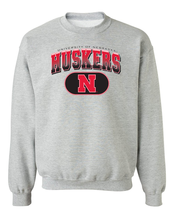 Nebraska Huskers Crewneck Sweatshirt - Full Color Huskers Fade with Block N