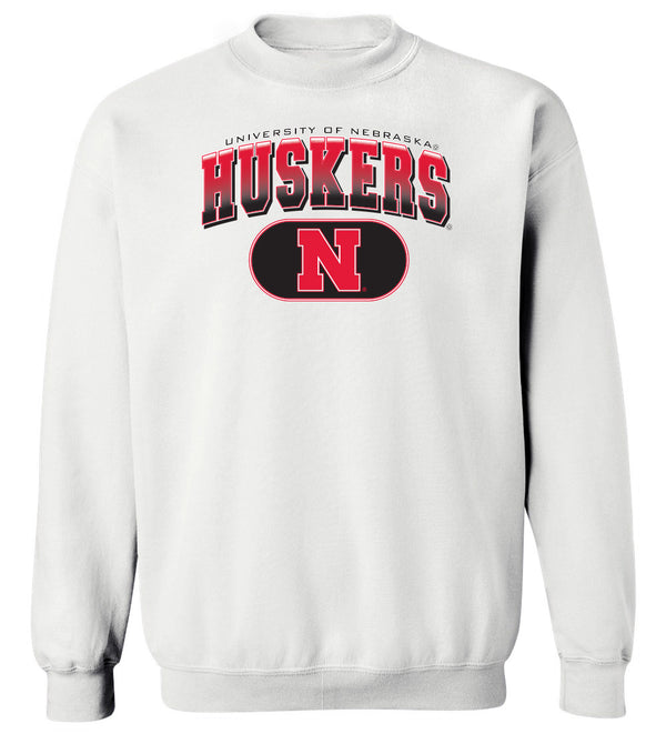 Nebraska Huskers Crewneck Sweatshirt - Full Color Huskers Fade with Block N