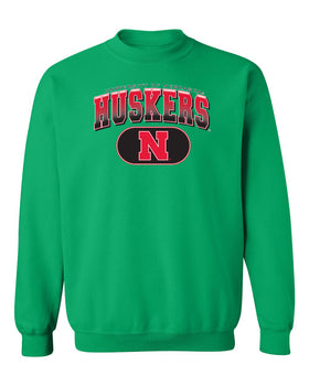 Nebraska Huskers Crewneck Sweatshirt - Full Color Huskers Fade with Block N