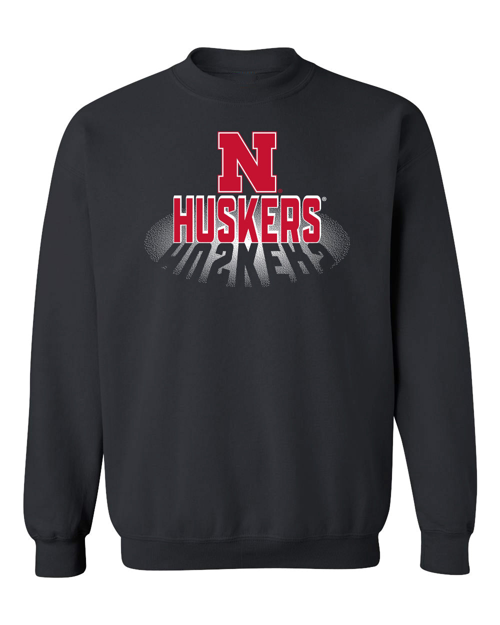 Nebraska Huskers Crewneck Sweatshirt - 3D Huskers Spotlight Shadow