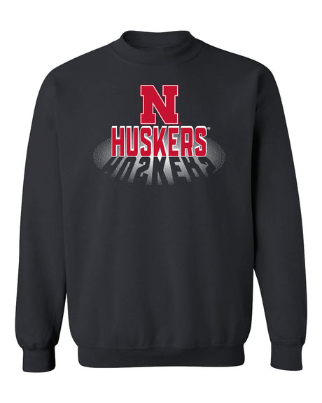 Nebraska Huskers Crewneck Sweatshirt - 3D Huskers Spotlight Shadow