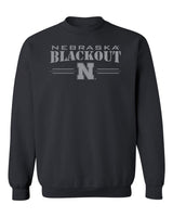 Nebraska Huskers Crewneck Sweatshirt - Nebraska Blackout Block N