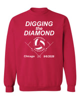 Nebraska Huskers Crewneck Sweatshirt - Nebraska Volleyball Digging the Diamond
