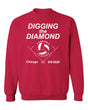 Nebraska Huskers Crewneck Sweatshirt - Nebraska Volleyball Digging the Diamond