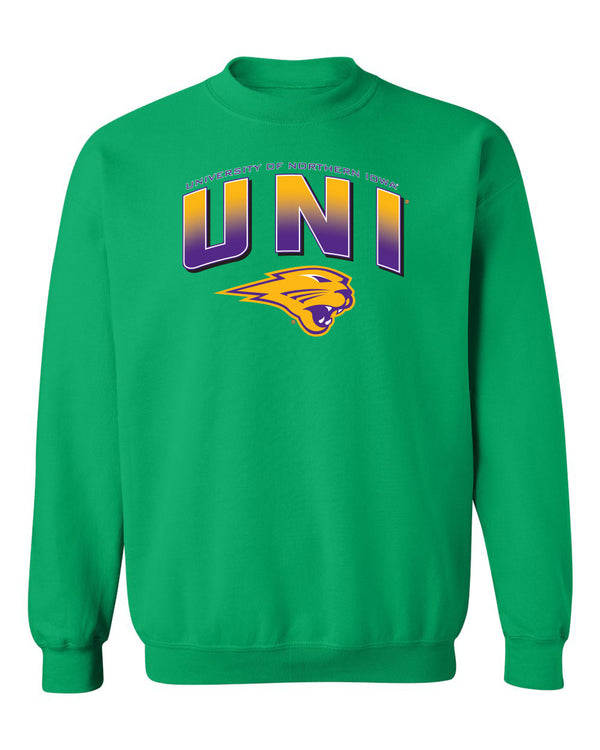 Northern Iowa Panthers Crewneck Sweatshirt - UNI Full Color Fade Primary Logo