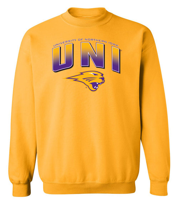 Northern Iowa Panthers Crewneck Sweatshirt - UNI Full Color Fade Primary Logo