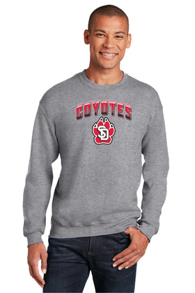 South Dakota Coyotes Crewneck Sweatshirt - Coyotes Full Color Fade Primary Logo