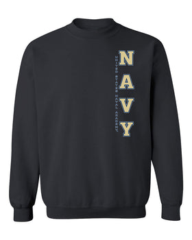 Navy Midshipmen Crewneck Sweatshirt - USNA Vertical Navy