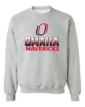 Omaha Mavericks Crewneck Sweatshirt - Full Color Fade Omaha